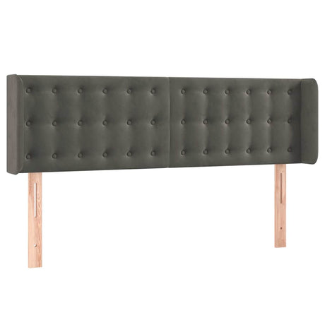 Vidaxl hoofdbord led 147x16x78 88 cm fluweel donkergrijs