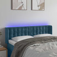 Vidaxl hoofdbord led 147x16x78 88 cm fluweel donkerblauw