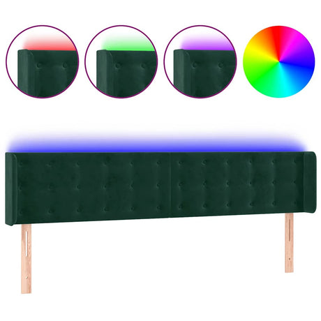 Vidaxl hoofdbord led 203x16x78 88 cm fluweel donkergroen