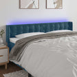 Vidaxl hoofdbord led 203x16x78 88 cm fluweel donkerblauw