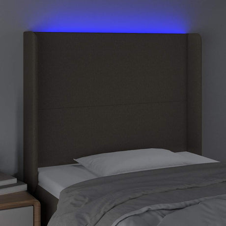 Vidaxl hoofdbord led 83x16x118 128 cm stof taupe
