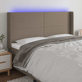 Vidaxl hoofdbord led 183x16x118 128 cm stof taupe