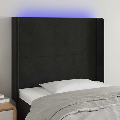 Vidaxl hoofdbord led 83x16x118 128 cm fluweel zwart