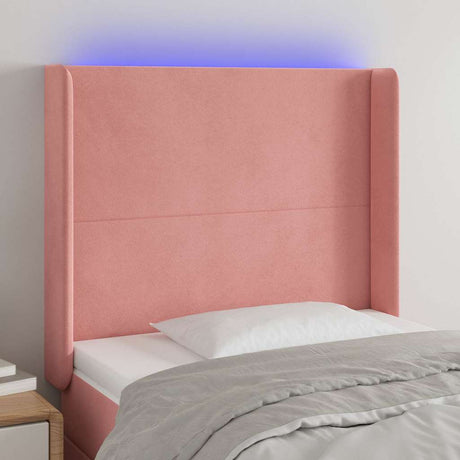 Vidaxl hoofdbord led 83x16x118 128 cm fluweel roze