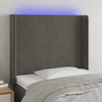Vidaxl hoofdbord led 93x16x118 128 cm fluweel donkergrijs