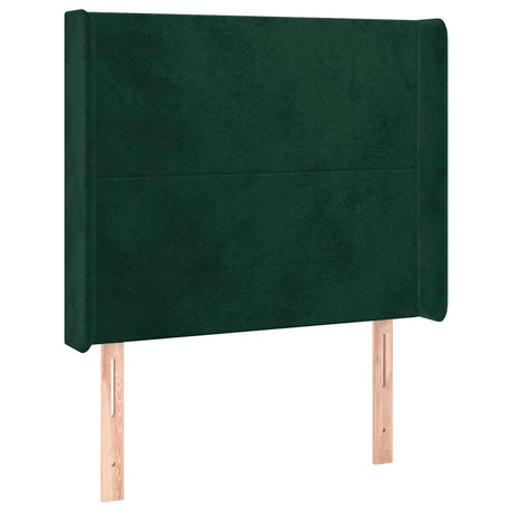 Vidaxl hoofdbord led 103x16x118 128 cm fluweel donkergroen