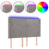 Vidaxl hoofdbord led 147x16x118 128 cm fluweel lichtgrijs