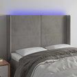 Vidaxl hoofdbord led 147x16x118 128 cm fluweel lichtgrijs