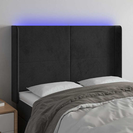 Vidaxl hoofdbord led 147x16x118 128 cm fluweel zwart