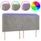 Vidaxl hoofdbord led 163x16x118 128 cm fluweel lichtgrijs