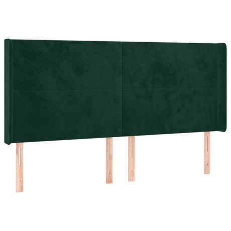 Vidaxl hoofdbord led 183x16x118 128 cm fluweel donkergroen