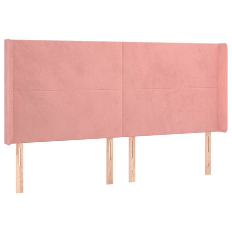 Vidaxl hoofdbord led 183x16x118 128 cm fluweel roze