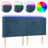 Vidaxl hoofdbord led 203x16x118 128 cm fluweel donkerblauw