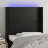 Vidaxl hoofdbord led 83x16x118 128 cm kunstleer zwart