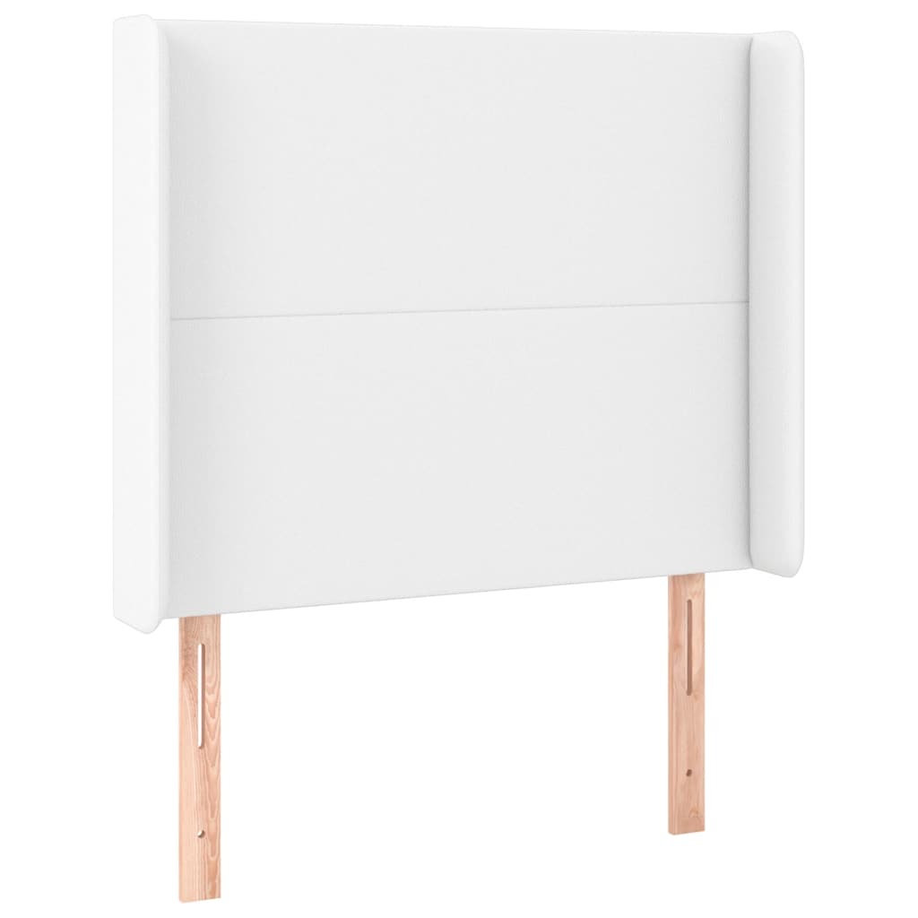 Vidaxl hoofdbord led 83x16x118 128 cm kunstleer wit