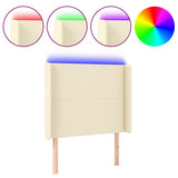Vidaxl hoofdbord led 83x16x118 128 cm kunstleer crèmekleurig
