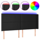 Vidaxl hoofdbord led 163x16x118 128 cm kunstleer zwart