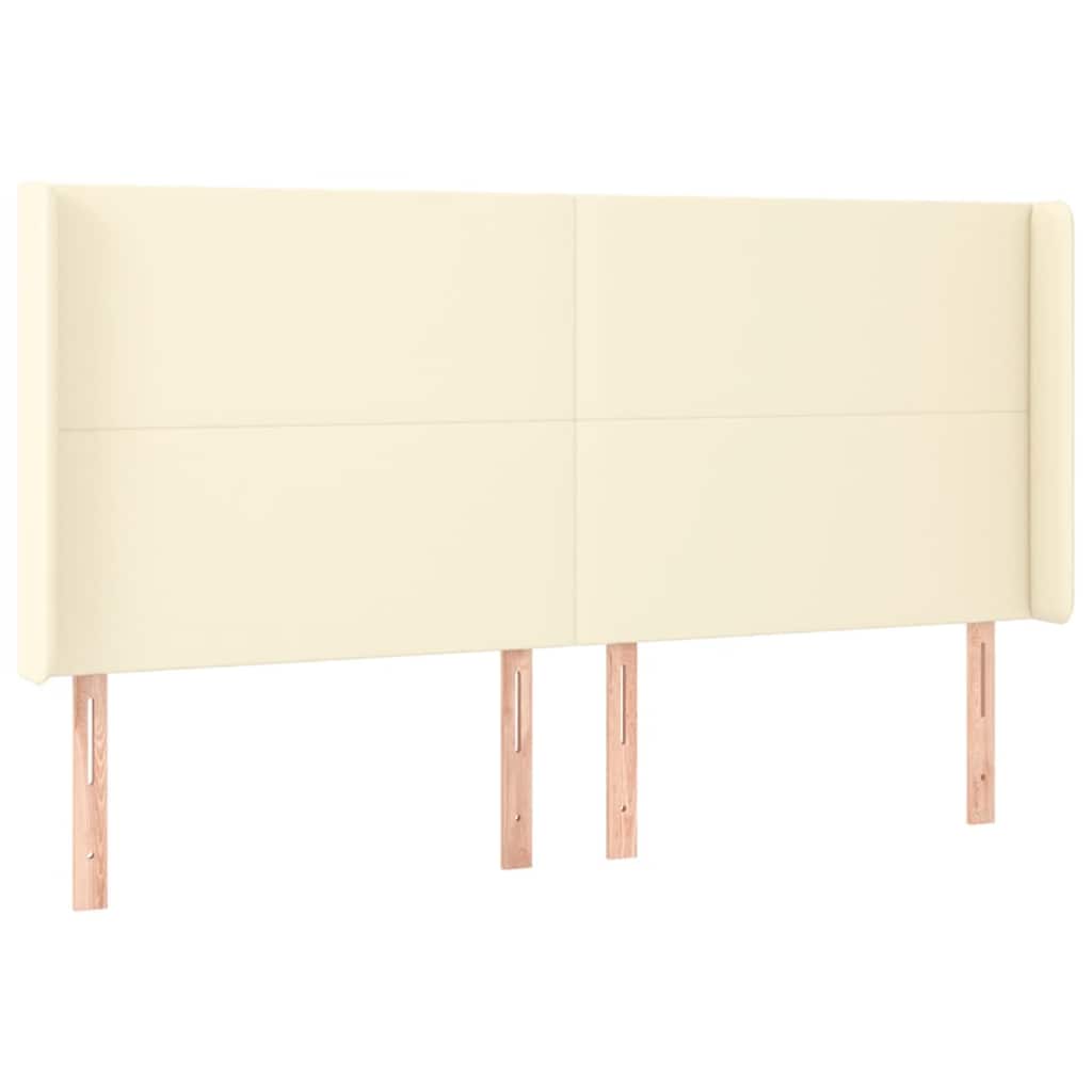 Vidaxl hoofdbord led 183x16x118 128 cm kunstleer crèmekleurig