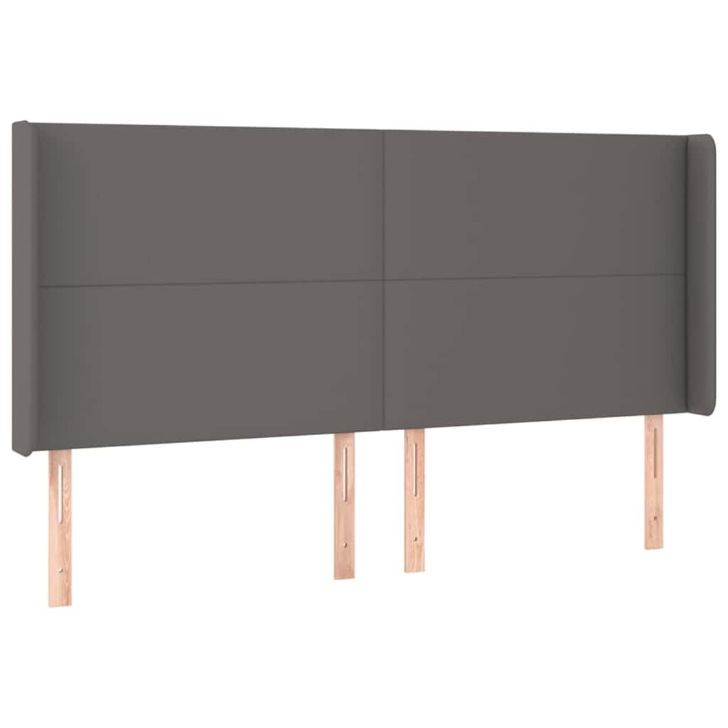 Vidaxl hoofdbord led 203x16x118 128 cm kunstleer grijs