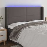 Vidaxl hoofdbord led 203x16x118 128 cm kunstleer grijs
