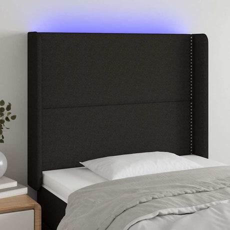 Vidaxl hoofdbord led 83x16x118 128 cm stof zwart