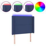 Vidaxl hoofdbord led 93x16x118 128 cm stof blauw