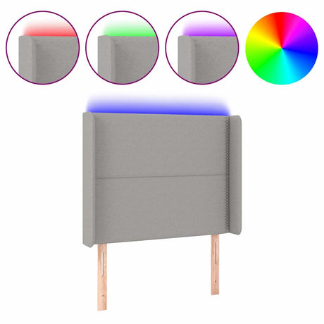 Vidaxl hoofdbord led 103x16x118 128 cm stof lichtgrijs
