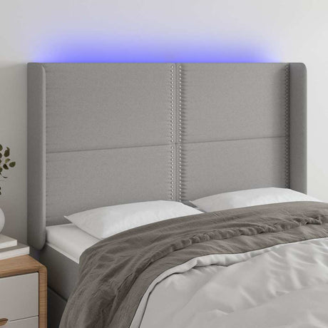 Vidaxl hoofdbord led 147x16x118 128 cm stof lichtgrijs