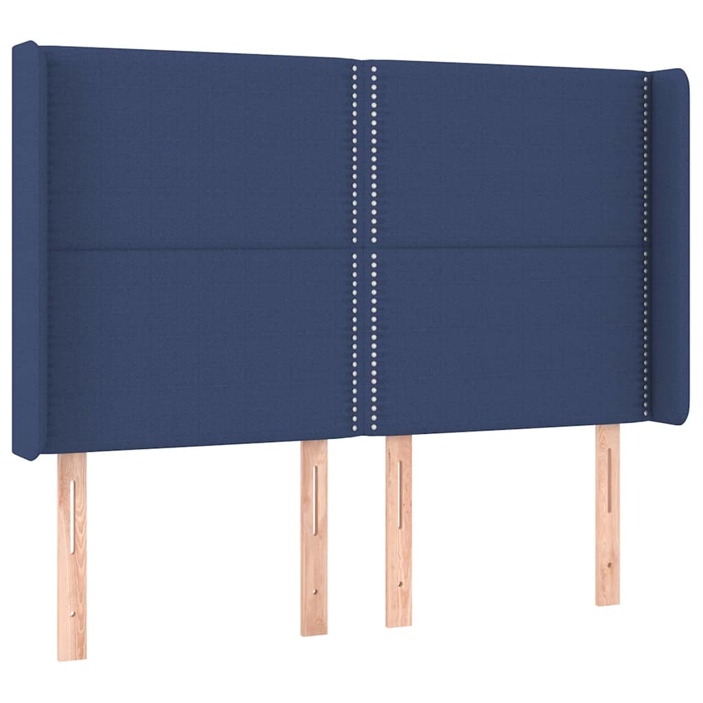 Vidaxl hoofdbord led 147x16x118 128 cm stof blauw