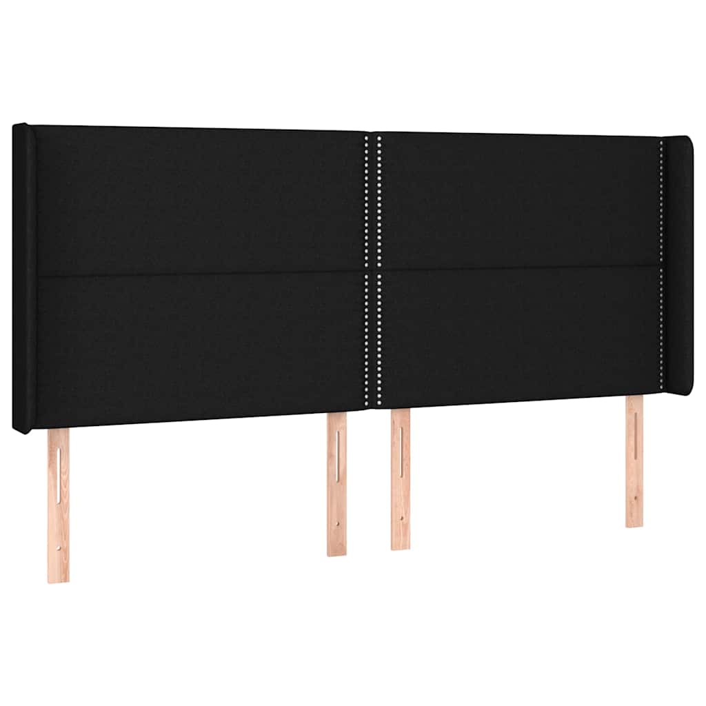 Vidaxl hoofdbord led 183x16x118 128 cm stof zwart