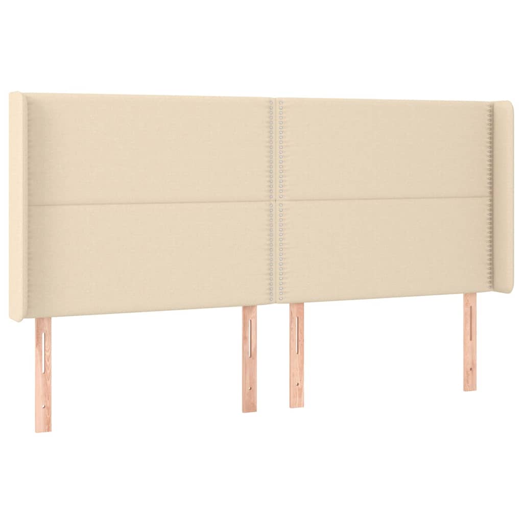 Vidaxl hoofdbord led 183x16x118 128 cm stof crèmekleurig