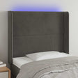 Vidaxl hoofdbord led 83x16x118 128 cm fluweel donkergrijs