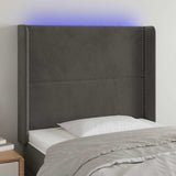 Vidaxl hoofdbord led 83x16x118 128 cm fluweel donkergrijs