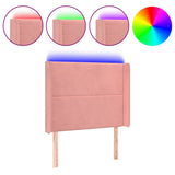 Vidaxl hoofdbord led 83x16x118 128 cm fluweel roze