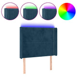 Vidaxl hoofdbord led 103x16x118 128 cm fluweel donkerblauw