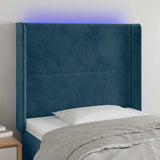 Vidaxl hoofdbord led 103x16x118 128 cm fluweel donkerblauw