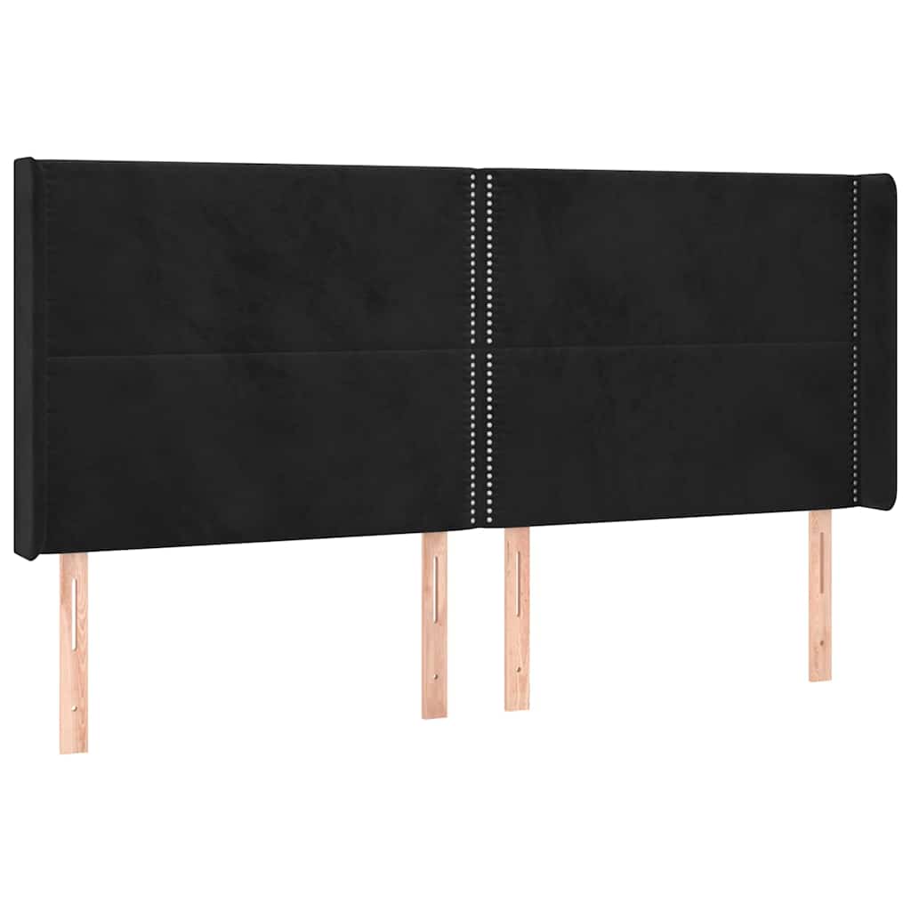 Vidaxl hoofdbord led 203x16x118 128 cm fluweel zwart