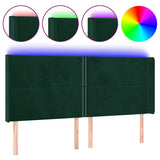 Vidaxl hoofdbord led 203x16x118 128 cm fluweel donkergroen
