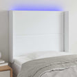 Vidaxl hoofdbord led 103x16x118 128 cm kunstleer wit