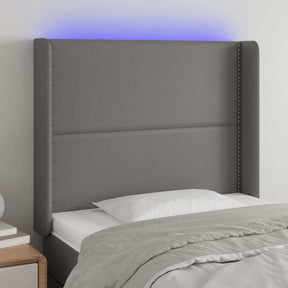 Vidaxl hoofdbord led 103x16x118 128 cm kunstleer grijs
