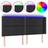Vidaxl hoofdbord led 183x16x118 128 cm kunstleer zwart