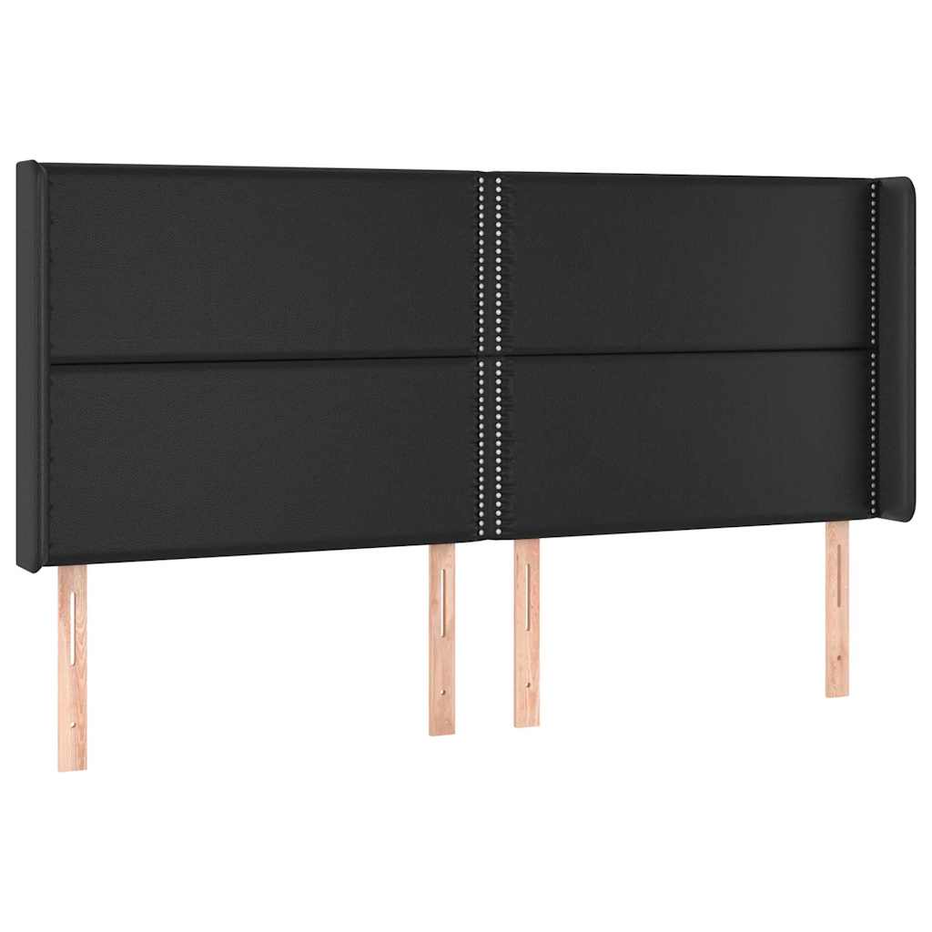 Vidaxl hoofdbord led 203x16x118 128 cm kunstleer zwart