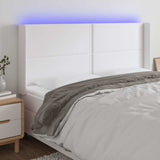 Vidaxl hoofdbord led 203x16x118 128 cm kunstleer wit