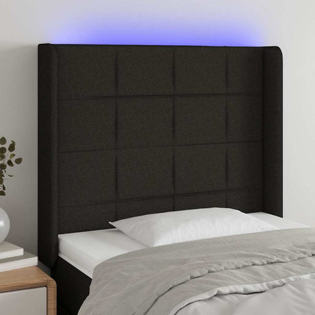 Vidaxl hoofdbord led 83x16x118 128 cm stof zwart