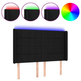 Vidaxl hoofdbord led 147x16x118 128 cm stof zwart