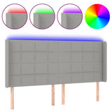 Vidaxl hoofdbord led 163x16x118 128 cm stof lichtgrijs