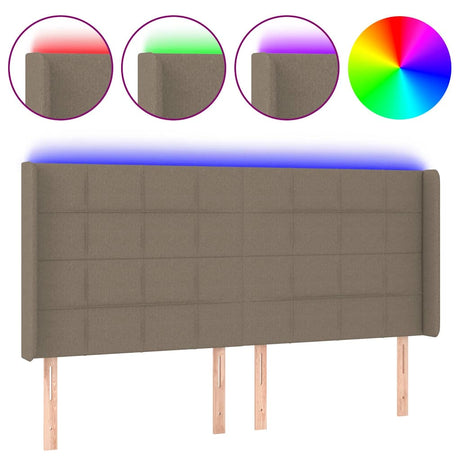 Vidaxl hoofdbord led 163x16x118 128 cm stof taupe