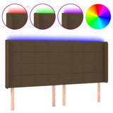 Vidaxl hoofdbord led 203x16x118 128 cm stof donkerbruin