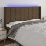 Vidaxl hoofdbord led 203x16x118 128 cm stof donkerbruin
