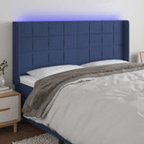 Vidaxl hoofdbord led 203x16x118 128 cm stof blauw